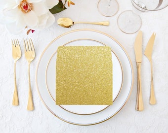 Glitter Gold Envelope Liner, Glitter Liner Square Flap Envelope, Wedding Invitation Envelope, RSVP Envelope Liner, Gold Glitter Liners Only