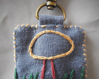 Key Chain nature Hand Embroidered