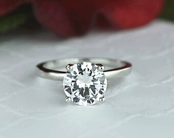 1.5 ct Engagement Ring Solitaire Ring Man Made Diamond