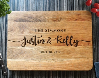 Personalized Cutting Board Wedding Gift Custom Bridal Shower Gift Anniversary Gift for Couple Engagment Wooden Chopping Board Foodie Gift