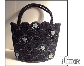 BAG in pearls / Vintage Beaded Bag / Bag cocktail / Evening Bag / Vintage Bag / Gift for her / Collectible / Vintage lovers.