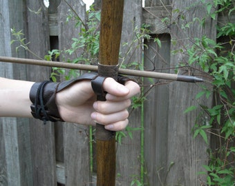 Archery Bow Glove, Shooting Off Hand Glove - Renaissance Medieval Ranger Rustic - Choose Your Size & Color