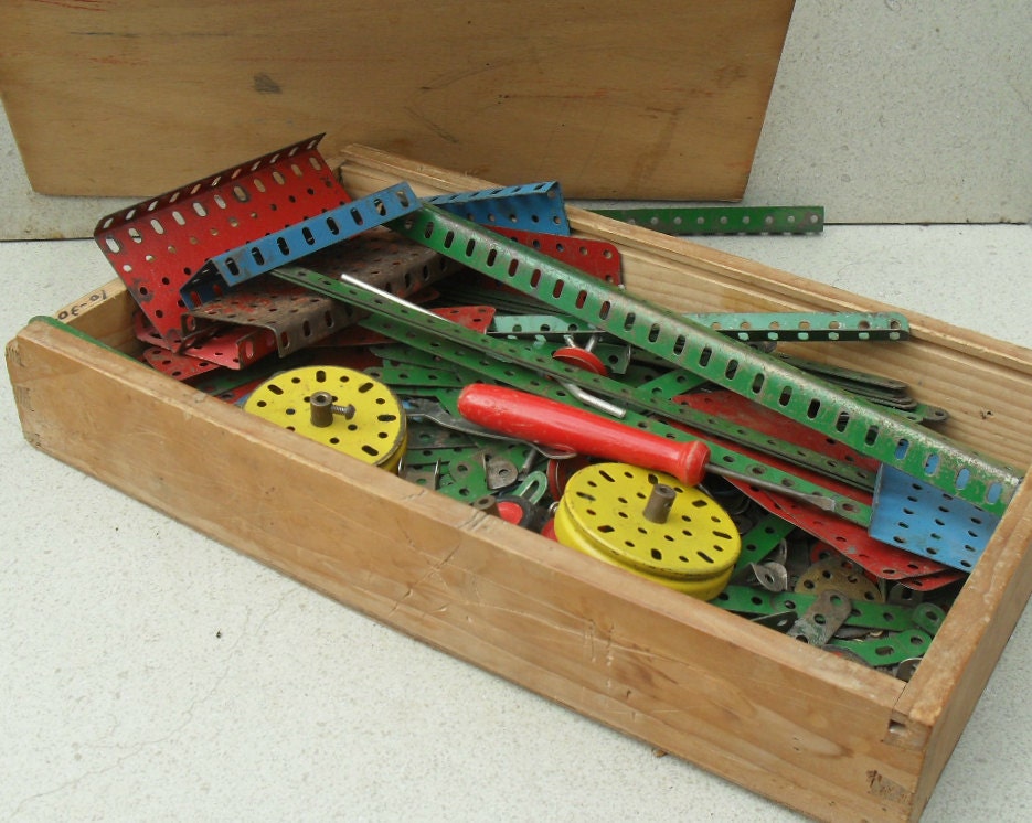 meccano wooden chest