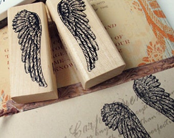 2 set - Engel Wing Stamps (1 x 2.4in)