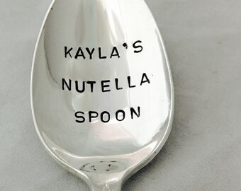 Nutella Personalized Spoon, Nutella Lover Gift, Gift For Her, Foodie Gift, Stamped Nutella Spoon
