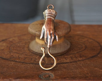 Antique Vintage Style French Brass Hand Hook Clasp Handmade Supply