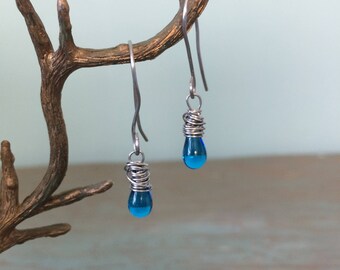 Blue Teardrop earrings