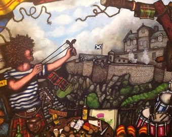 Catapult the Capitsl! Original watercolour painting