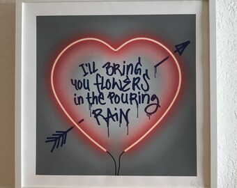 I'll Bring You Flowers In The Pouring Rain 60x60 - By Kid-B Art