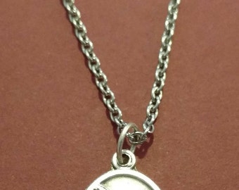 Saint Michael the Archangel on a Stainless Steel Necklace Patron Saint of Police Officers, Military, and Paramedics