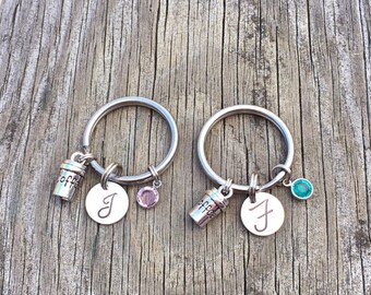 Set of 2 - Gift best friend - Best Friend Keychain - Coffee Cup - Best Friend Gift - Best Friends - BFF - Friend - best friend jewelry