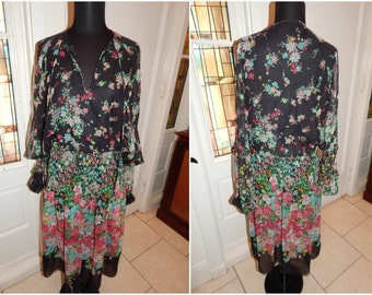 KOOS Van Den Akker Vtg 80s Boho Gypsy Peasant Dress S/M