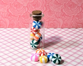 Miniature Candy, Miniature Bottle, Jar of Candy, Fairy Candy, Fairy Food, Dollhouse Food