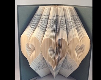 3 Cut Out Hearts Book folding PATTERN