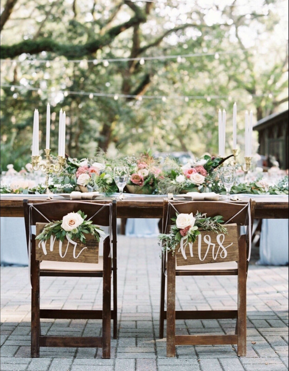 Mr And Mrs Chair Signs Rustic Wedding Mr and Mrs Signs