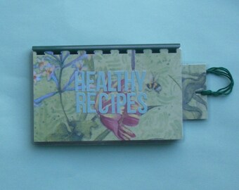Handmade 'Healthy Recipes' blank Recipe book for Personal Recipes