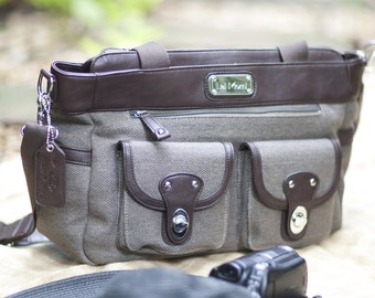 SALE! Laptop Camera Bag - Stylish Camera Bag - Women Camera Bag - Cocoa Brown - Lisbon Lei Momi Camera Tote