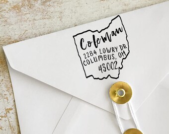 Personalized Ohio Address Stamp, Ohio Address Stamp, Ohio Stamp