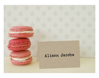 Pack of 10 Personalised Tent Place Name Cards-Party/Wedding