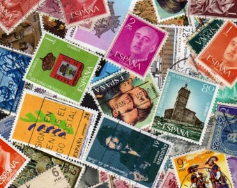 Spain Stamps,50 Diff, Spain Postage Stamps, Spanish Stamps, Spanish Postage Stamps, European Stamps, Spanish Postage Stamps, Spain