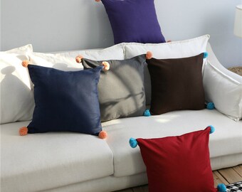 Pom pom pillow | Etsy