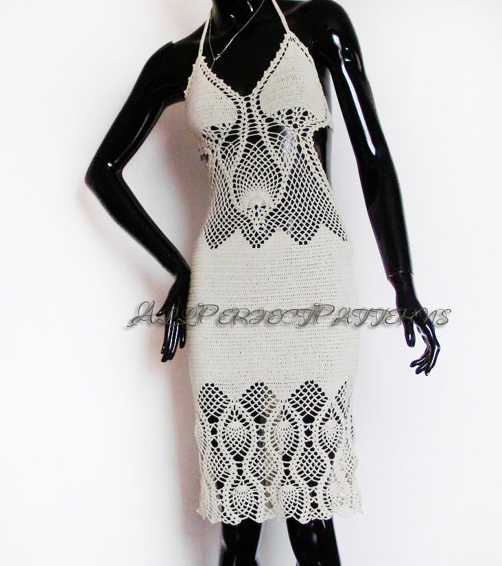Crochet pattern only. Lace crochet dress Gelena Level