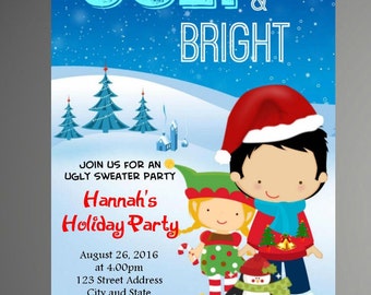 HOLIDAY SPECIAL Ugly sweater invitation, ugly sweater invite, ugly sweater, holiday party invitation, christmas invitation- Instant Download