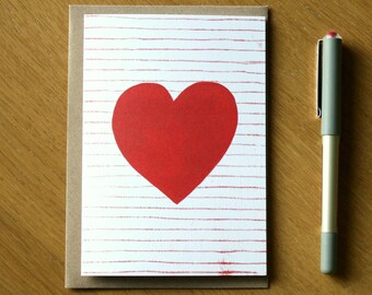 Heart Greeting Card - Heart Artwork - Heart Card - Wedding Card - Anniversary Card - Notecard - Valentines Card - Valentines Day - Love Card