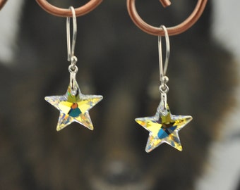 Swarovski Crystal Stars .925 Silver Earrings