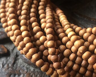 3mm Sandalwood Beads Simple Layering Necklace 3mm Wood Beads