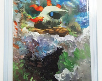 Pokemon Altered Card Hand Painted Art Larvesta