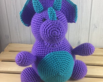 Stuffed Dinosaur - Triceratops - Stuffed Animal - Dinosaur Nursery - Stuffed Dinosaur Toy