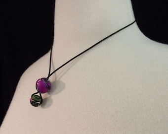 Drop Bobbles Purple Necklace