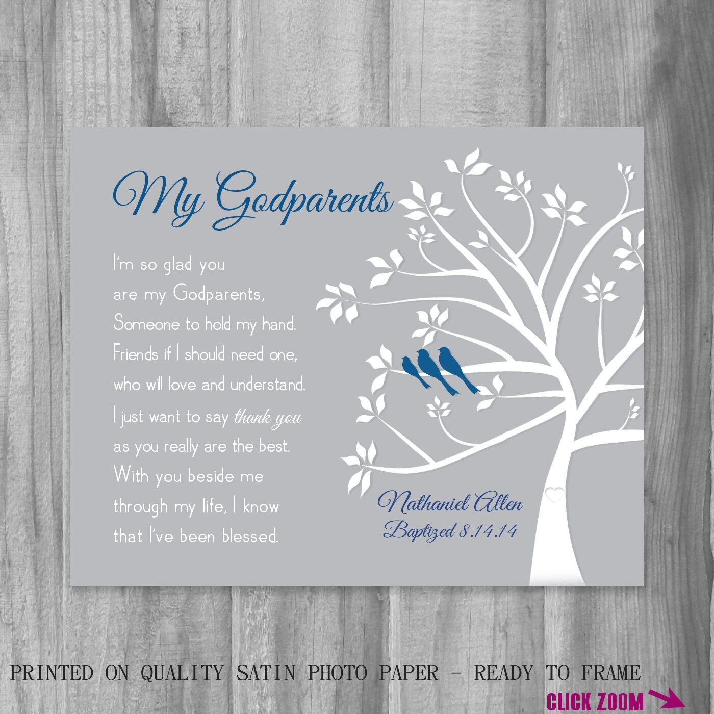 Gift FOR Godparents from Godchild Personalized Godmother Gift