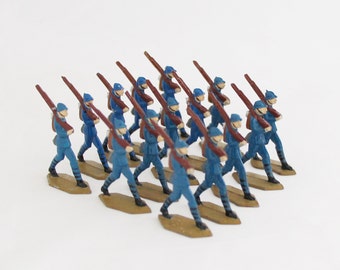 15 pcs Antique Tin Soldiers Lead Soldiers WWI French Army Infantry