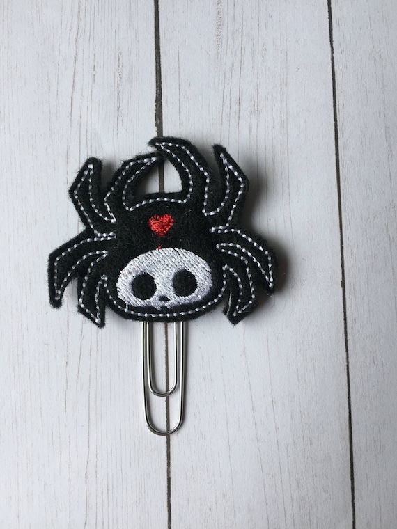 Skeleton Spider planner Clip/Planner Clip/Bookmark. Spider Planner Clip. Skeleton Planner Clip. Halloween Planner Clip