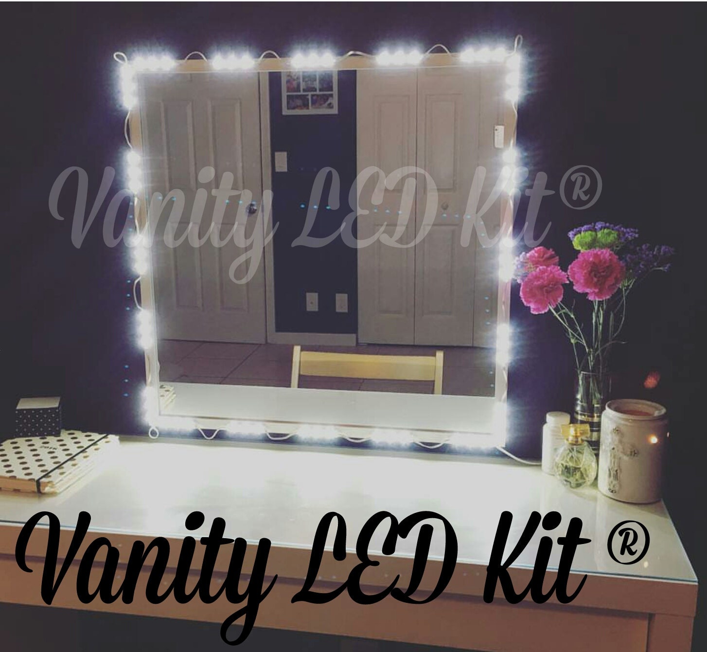 Makeup mirror LED light kit vanity LED light with dimmer and