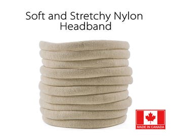 NUDE nylon Headband, Wholesale baby headband, Nylon elastic headband, Wholesale Spandex headband, Stretchy nylon headband, one size fits all