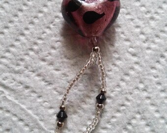 Purple heart beaded Lariat Necklace