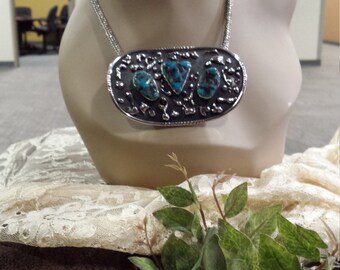 Sterling silver native American turquoise pendant