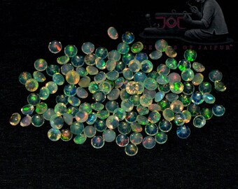Natural Ethiopian Welo Opal Calibrated Size 3mm Round Faceted Cut Multi Fire Opal Loose Gemstone Lot
