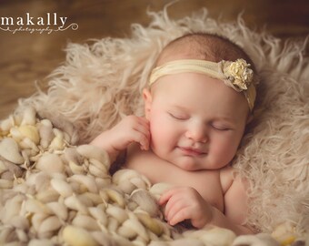 Latte Cream Alpaca Faux Fur Backdrop Photography Prop Background - Photo Prop- Newborn Nest