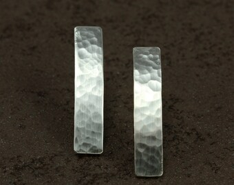 Hammered Silver Bar Earrings, Sterling Silver Earrings, Stick Earrings, Hammered Silver Earrings, Silver Bar Earrings