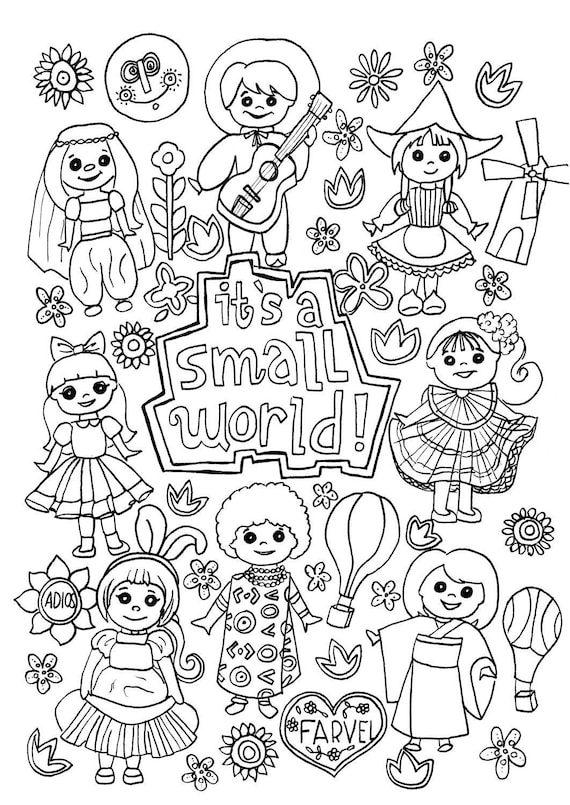 its a small world coloring page digital download disney coloring page disney inspired adult coloring page - World Coloring Pages its a small world coloring page digital download disney coloring page disney inspired adult coloring page - World Coloring Pages