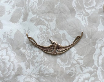 Extra Large French Vintage Albatross Bird Stamping(1 PC)Art Nouveau French Albatross Brass Pendant/French Findings/Vintage Brass Stamping/L9