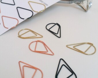 Rose Gold Teardrop Paperclip Set