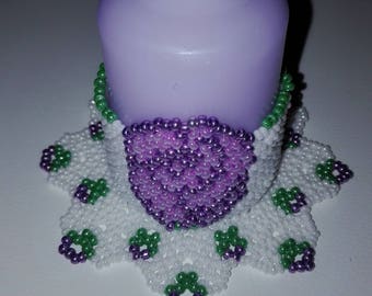 Candle Holder Purple Flower