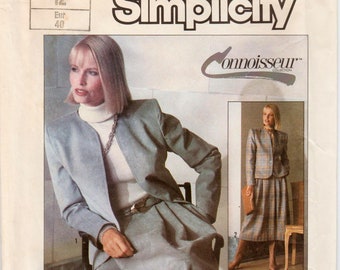 Skirt Suit Pattern Womens Suit Career Suit SIMPLICITY 7685 UNCUT bust 34" Pleated Skirt Pattern Skirt and Jacket Pattern Misses Suit Pattern