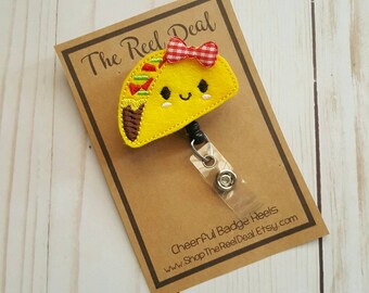 Taco Badge Reel, Badge Reel, Feltie Badge Reel, Nurse Badge Reel, RN Badge Reel, Interchangeable Badge Reel, ID Badge Reel