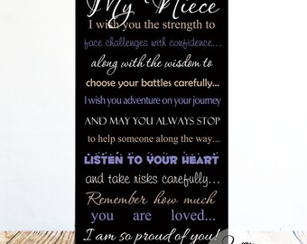 My Niece Wood Sign, Great Graduation or Birthday Gift